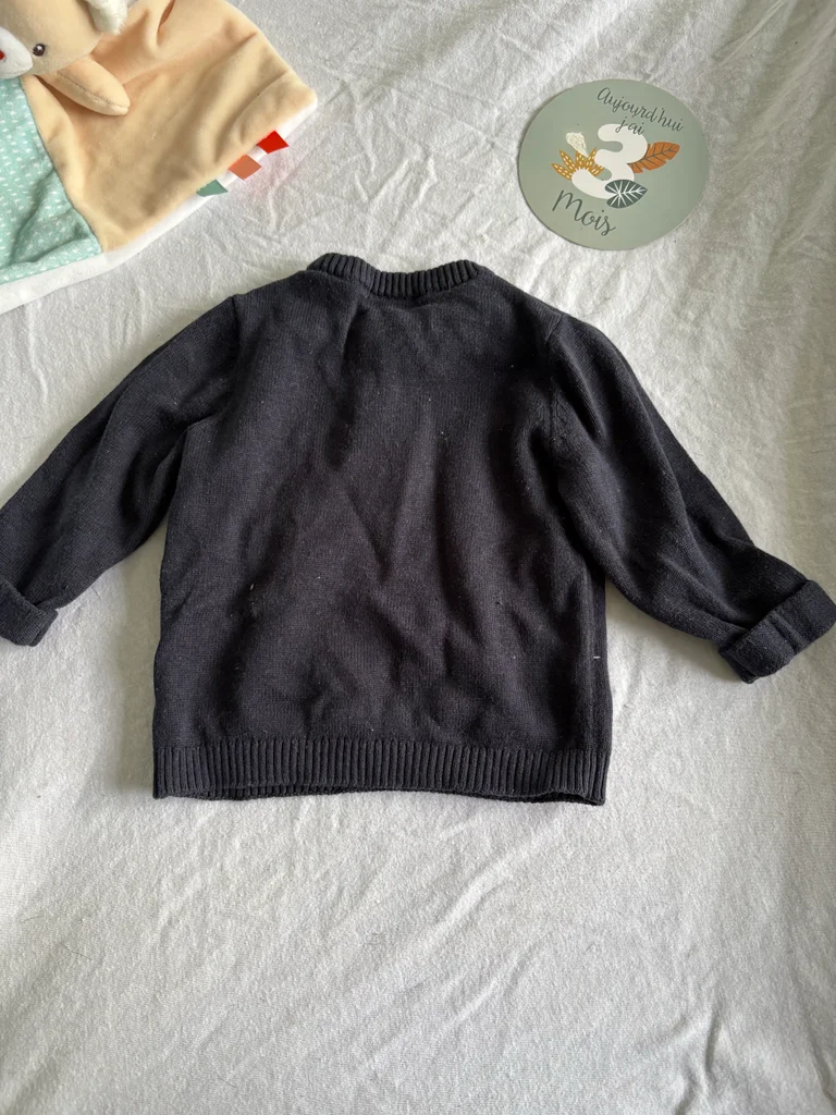 Pull en maille KIABI Éco-conception Anthracite - 3 Mois – photo 4